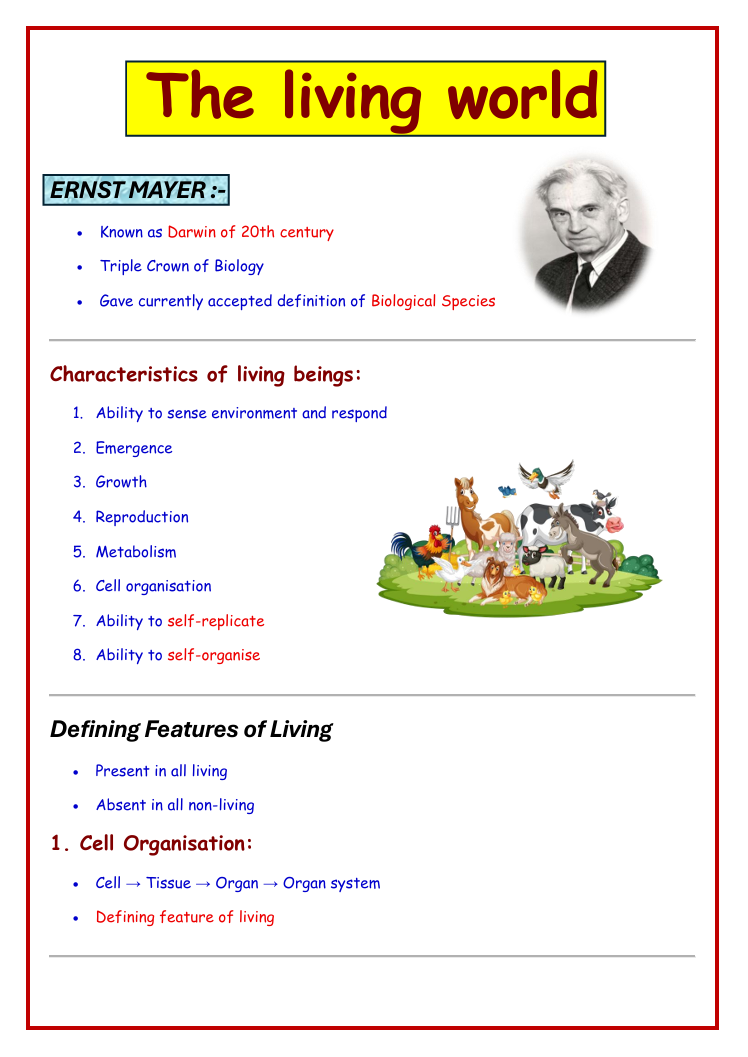 The Living World - For class 11/12/neet droppers